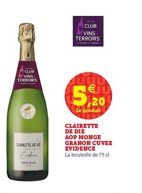 clairette de die aop monge granon cuvée évidence