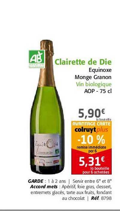 clairette de die equinoxe monge granon vin biologique