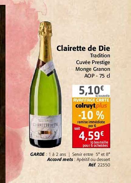 clairette de die tradition cuvée prestige monge granon aop