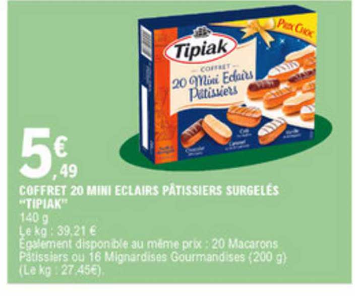 coffret 20 mini éclairs pâtissiers surgelés tipiak
