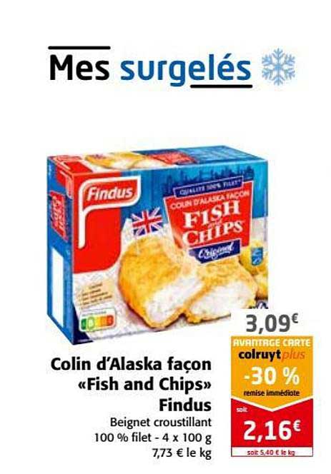colin d'alaska façon "fish and chips" findus