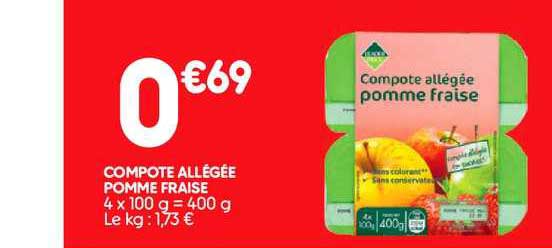 Compote Allégée Pomme Fraise