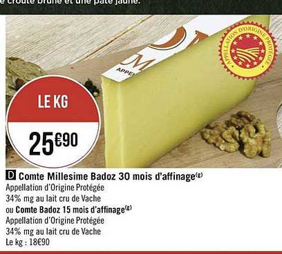 comte millesime badoz 30 mois d'affinage