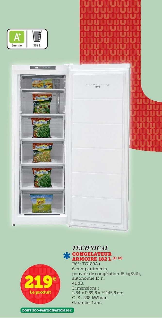 Congélateur Armoire 182 L Technical