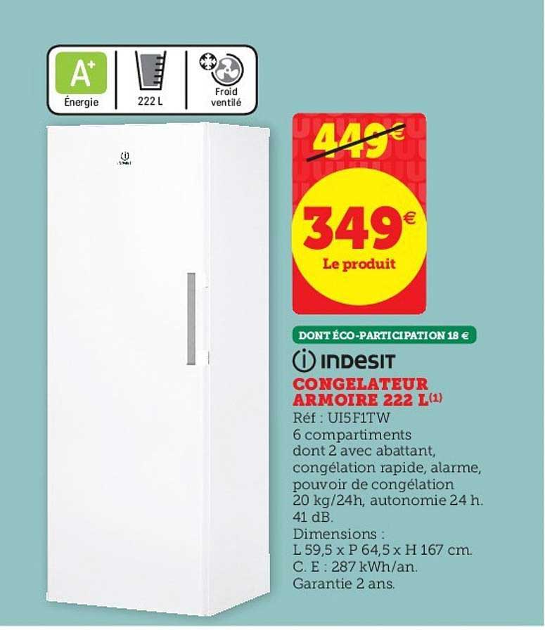 Congélateur Armoire 222 L Indesit