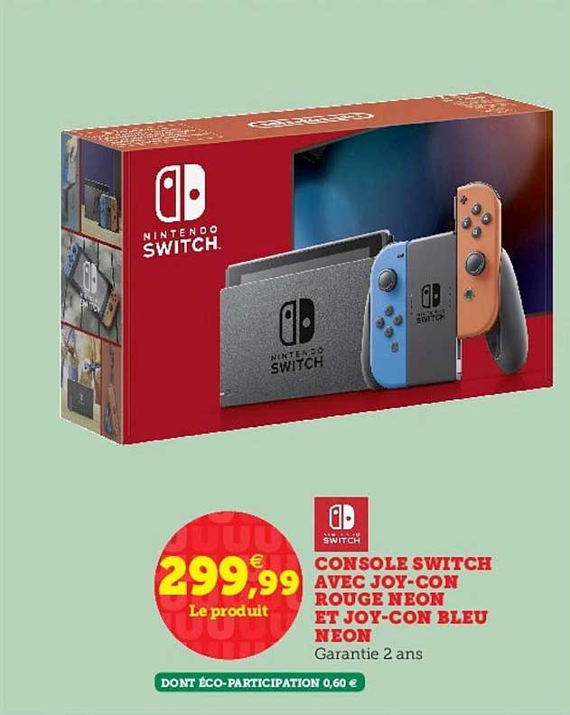 console switch avec joy con et jon con bleu neon