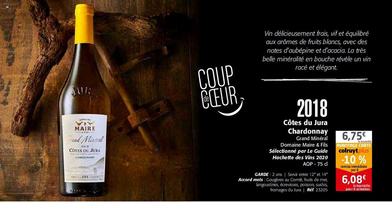 2018 côtes du jura chardonnay grand minéral domaine maire & fils