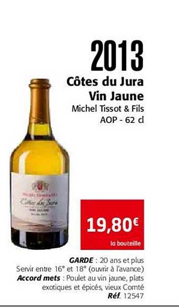 2013 côtes du jura vin jaune michel tissot & fils