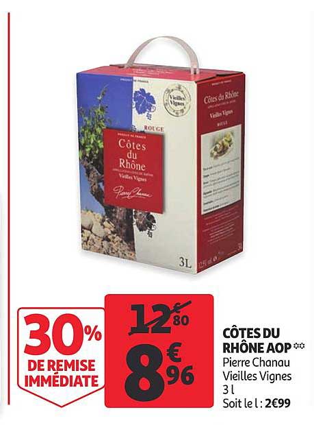 côtes du rhône aop pierre chanau vieilles vignes 30% de remise immédiate
