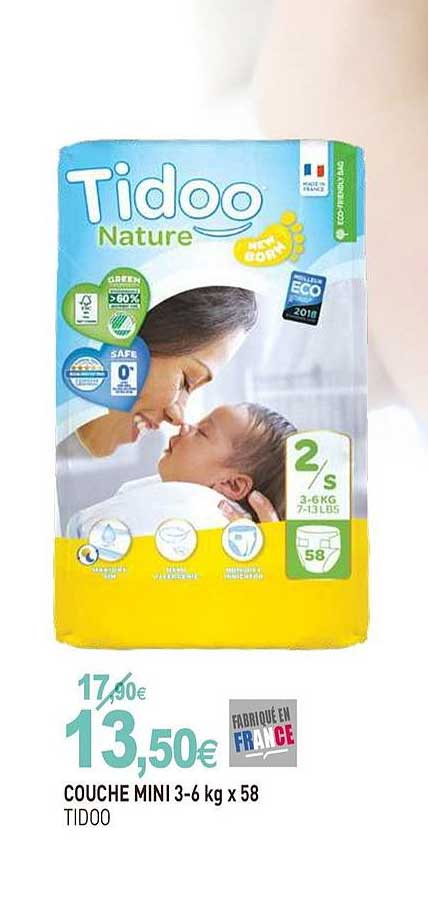 couche mini 3 6 kg x 58 tidoo