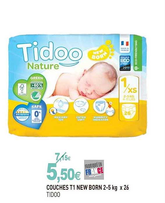 couches t1 new born 2 5 kg tidoo