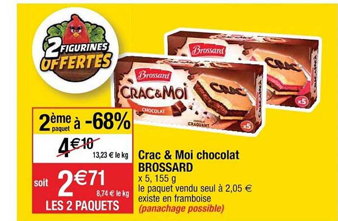 crac & moi chocolat brossard 2ème paquet à -68%