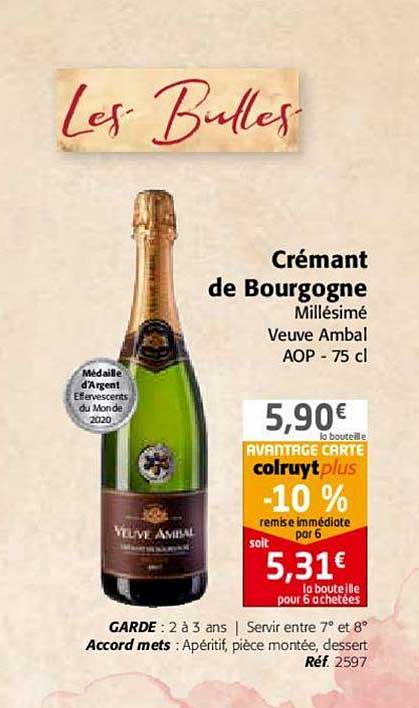 crémant de bourgogne millésimé veuve ambal aop