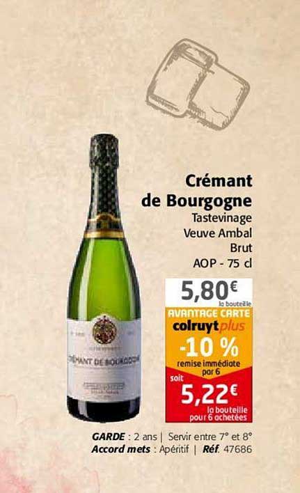 crémant de bourgogne tastevinage veuve ambal brut aop