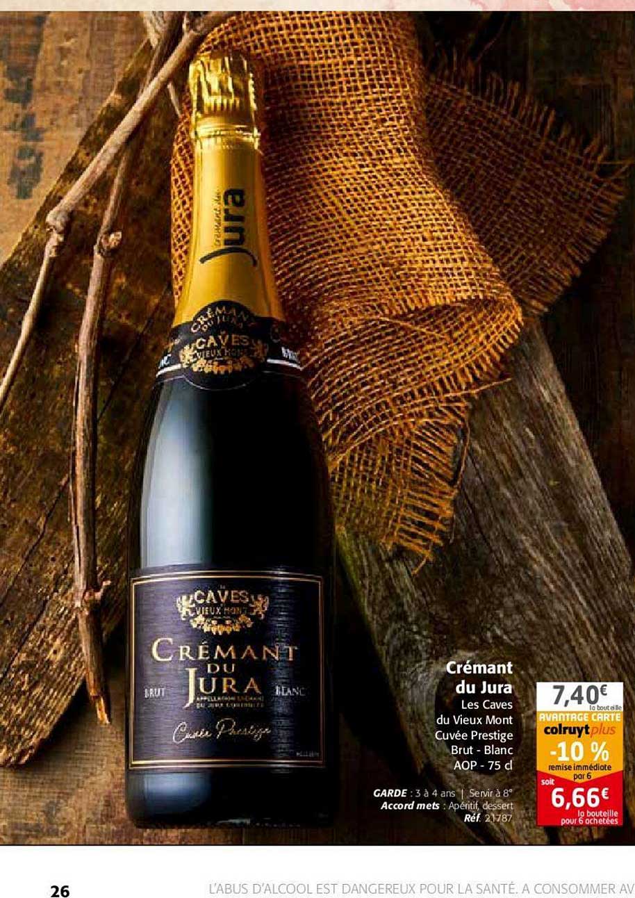 Crémant Du Jura Les Caves Du Vieux Mont Cuvée Prestige Brut Blanc Aop