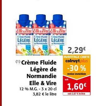 crème fluide légère de normandie elle&vire
