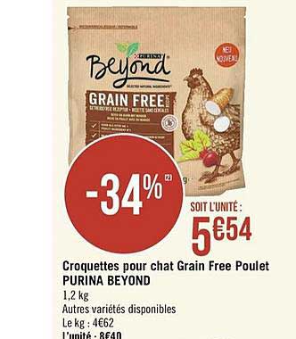 croquettes pour chat grain free poulet purina beyond