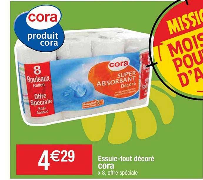 essuie tout décoré cora