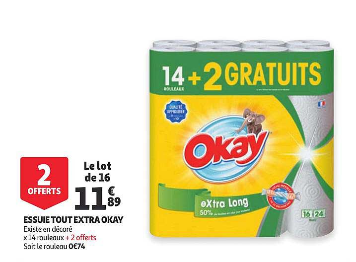 essuie tout extra okay 2 offerts