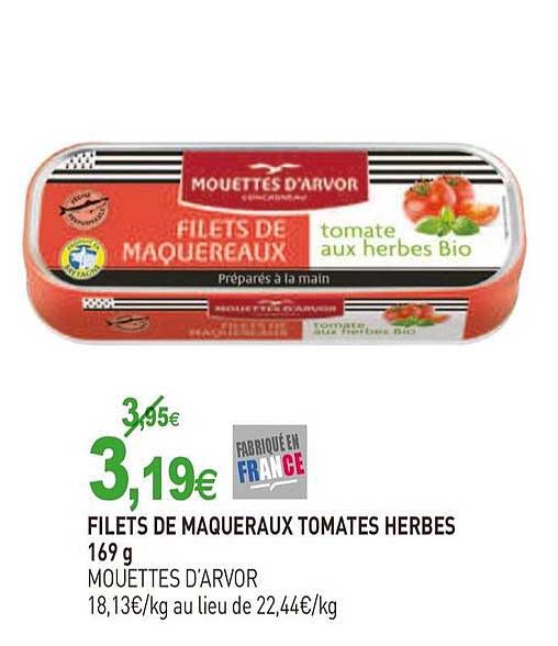 filets de maquereaux tomates herbes mouettes d'arvor