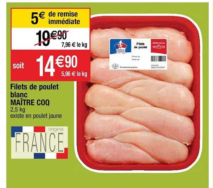 filets de poulet blanc maître coq