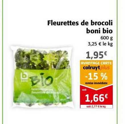 fleurettes de brocoli boni bio