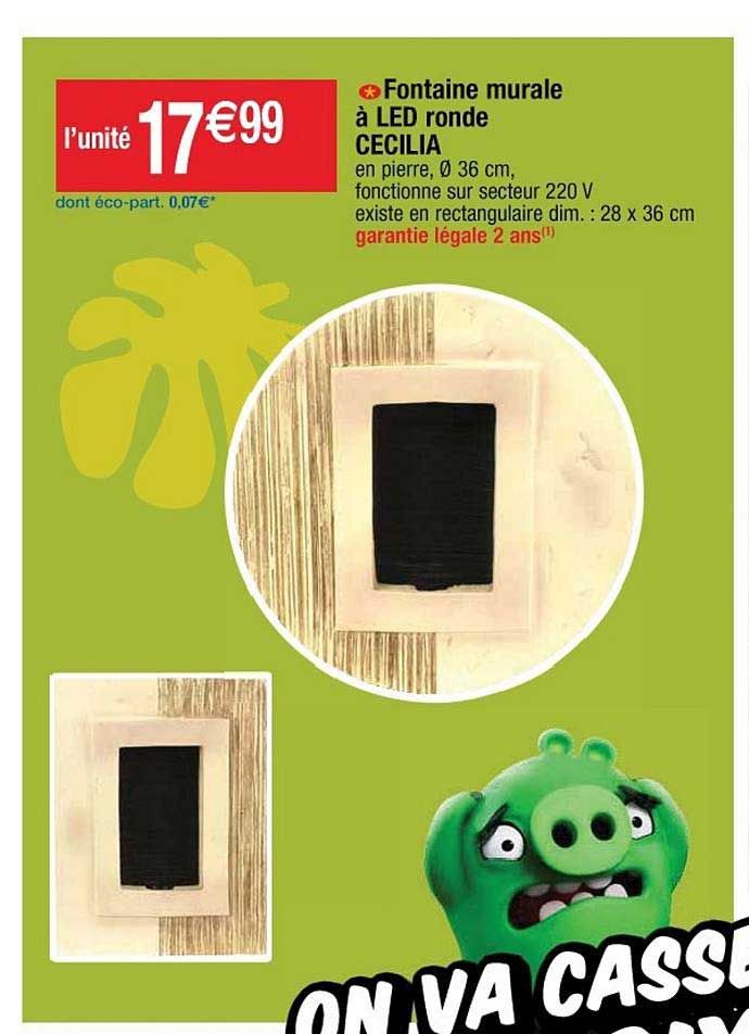 fontaine murale à led ronde cecilia