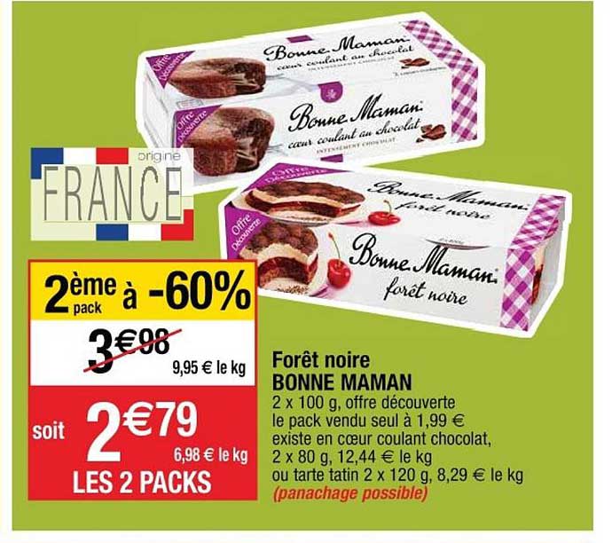 forêt noire bonne maman 2ème pack à -60%