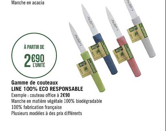 gamme de couteaux line 100% eco responsable