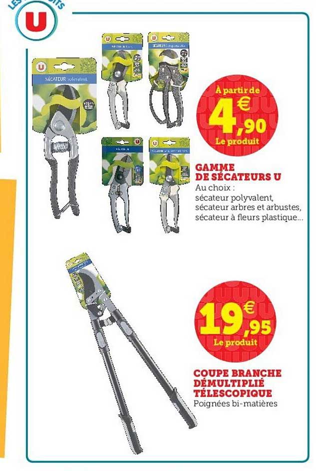 Gamme De Sécateurs U Coupe Branche Démultiplié Télescopique