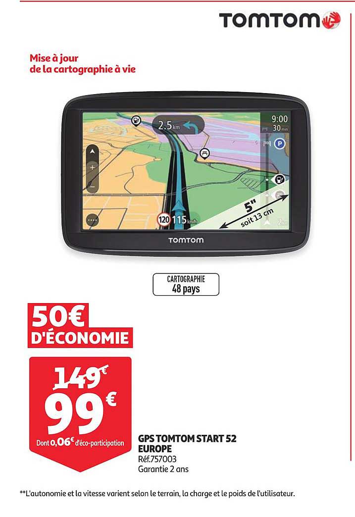 gps tomtom start 52 europe