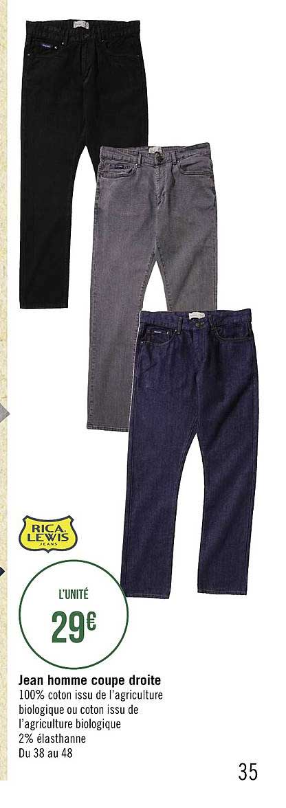 jean homme coupe droite rica lewis