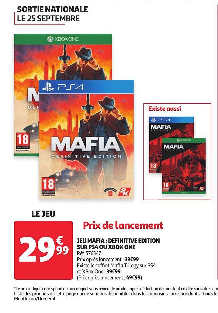 jeu mafia definitive edition sur ps4 ou xbox one