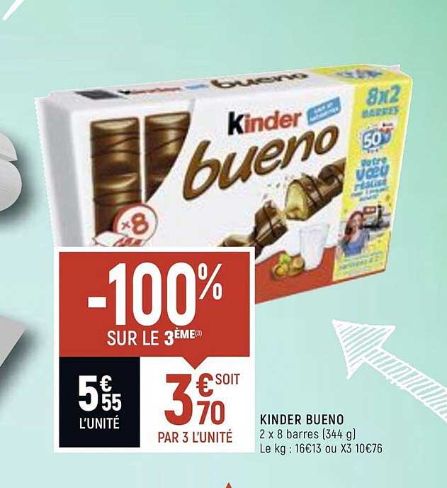 kinder bueno -100 sur le 3ème