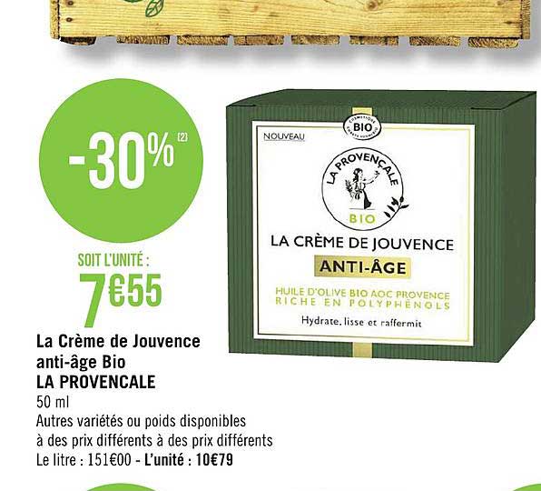 La Crème De Jouvence Anti âge Bio La Provencale