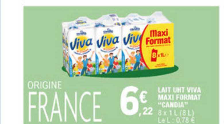 lait uht viva maxi format candia