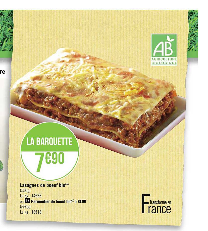 Lasagne De Boeuf Bio