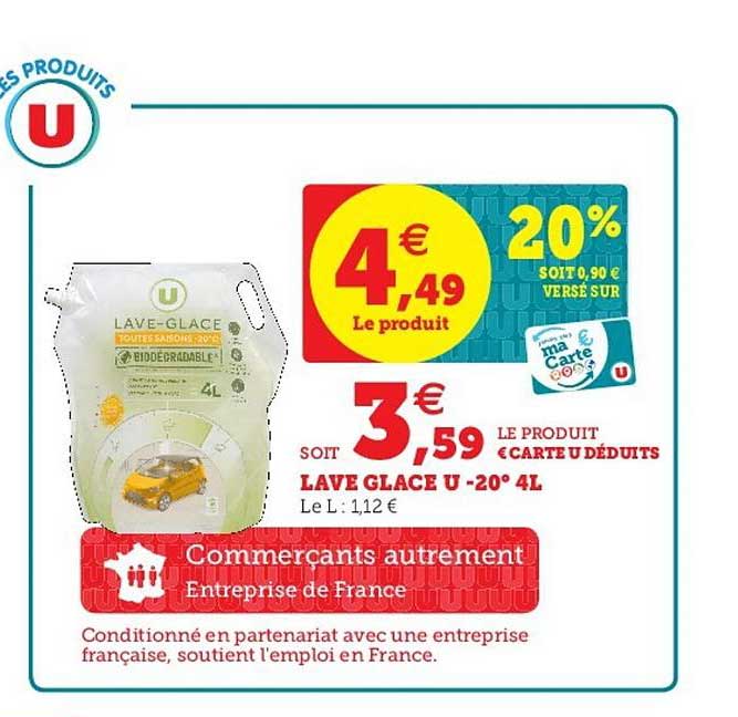 lave glace u moins 20° 4l