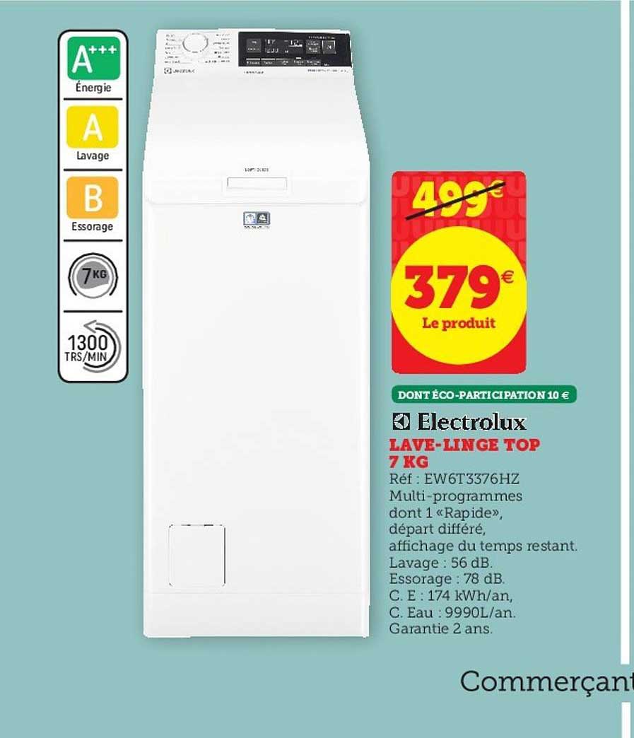 lave linge top 7 kg electrolux