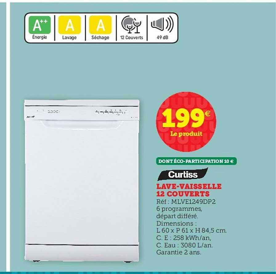 lave vaisselle 12 couverts curtiss