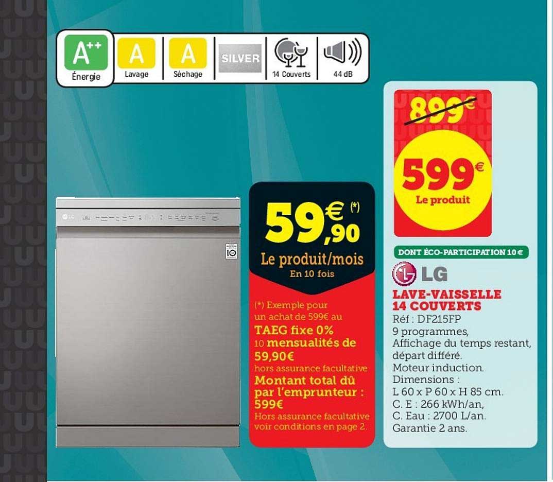 lave vaisselle 14 couverts lg