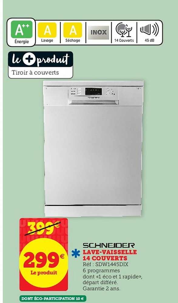 lave vaisselle 14 couverts schneider