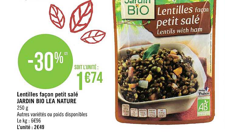 lentilles façon petit salé jardin bio lea nature
