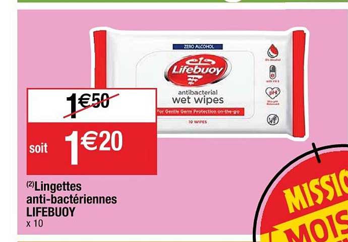 lingettes anti bactériennes lifebuoy