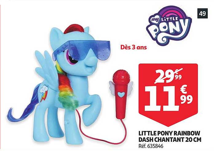 little pony rainbow dash chantant 20 cm