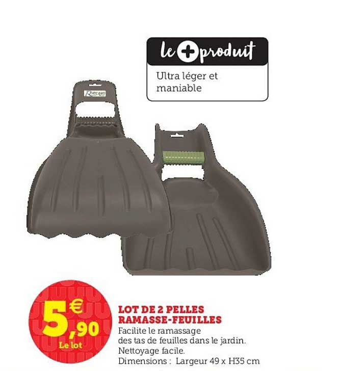 lot de 2 pelles ramasse feuilles