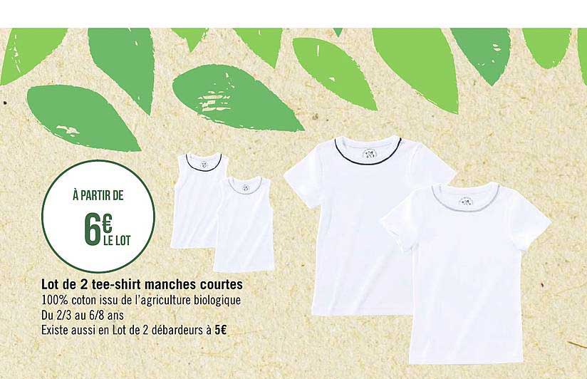 lot de 2 tee shirt manches courtes