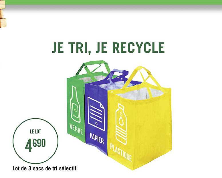 lot de 3 sacs de tri sélectif