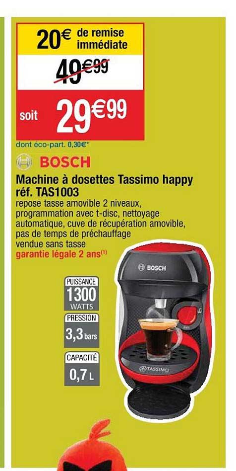 machine à dosettes tassimo happy réf. tas1003 bosch
