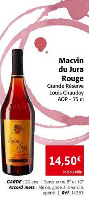 macvin du jura rouge grande réserve louis chaudoy